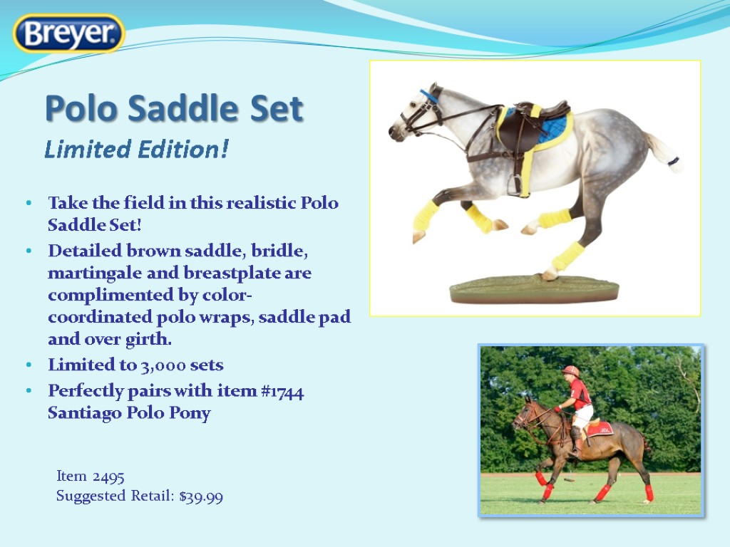 Polo Saddle Set Limited Edition! Take the field in this realistic Polo Saddle Set!